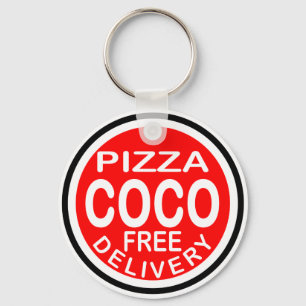 Coco Pizza Delivery Key Ring