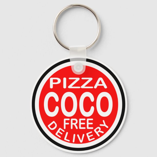 Coco Pizza Delivery Key Ring (Front)