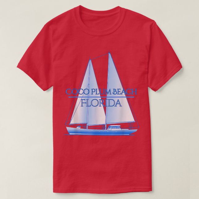 Coco Plum Beach Florida Coastal Nautical Sailing S T-Shirt (Design Front)