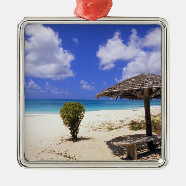 Coco Point Beach, Barbuda, Antigua Metal Tree Decoration (Front)