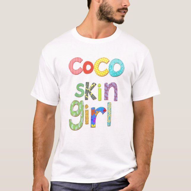 Coco Skin Girl African American Mixed Race Black Q T-Shirt (Front)