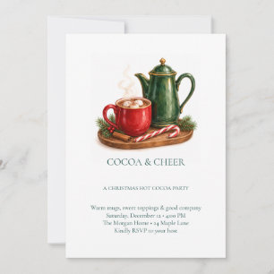 Cocoa and Cheer Christmas Hot Cocoa Party Invitation