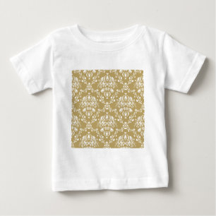 Cocoa and Cream Damask Baby T-Shirt