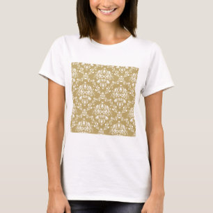 Cocoa and Cream Damask T-Shirt