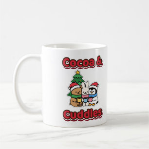 Cocoa and Cuddles Christmas Bear Bunny Penguin Coffee Mug