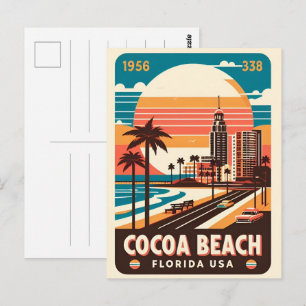 Cocoa Beach City Florida coast line gifts Postcard
