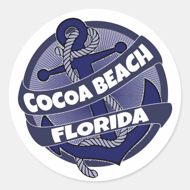 Cocoa Beach Florida anchor swirl stickers (Front)