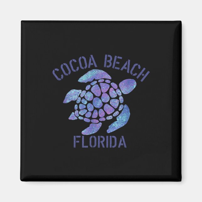 Cocoa Beach, Florida Beach Design _ Tribal Turtle  Magnet (Front)