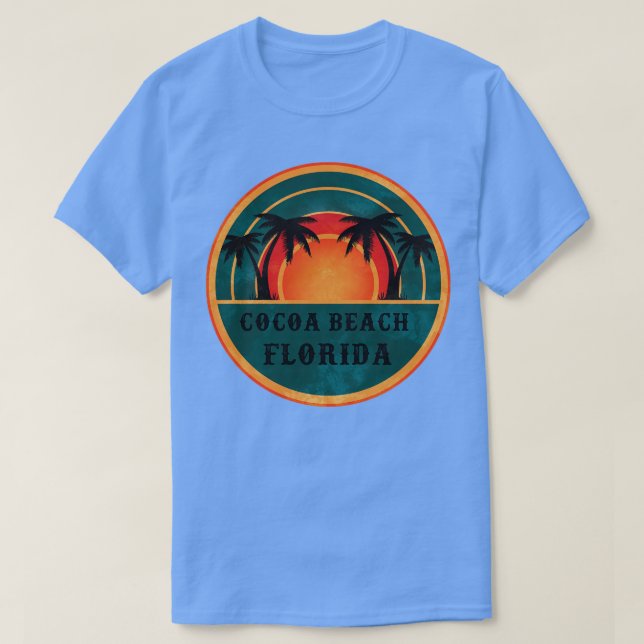 Cocoa Beach Florida Beach Retro Sunset T-Shirt (Design Front)