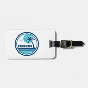 Cocoa Beach Florida Palm Tree Birds Luggage Tag