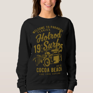 Cocoa Beach Florida Retro Hotrod Surf  1 Sweatshirt