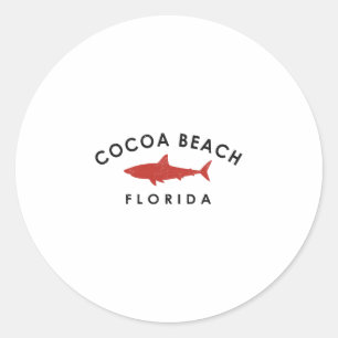 Cocoa Beach Florida Shark Vacation Souvenir Vintag Classic Round Sticker