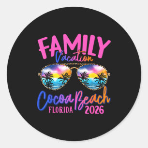 Cocoa Beach Florida Vacation 2026 Matching Family Classic Round Sticker