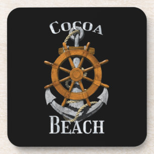 Cocoa Beach Florida Vacation Nautical Anchor Helm Coaster