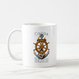 Cocoa Beach Florida Vacation Nautical Anchor Helm Coffee Mug