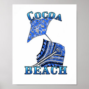 Cocoa Beach Florida Vacation Tribal Stingray Poster