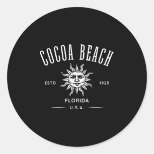 Cocoa Beach Florida Vintage Retro Design Souvenir  Classic Round Sticker