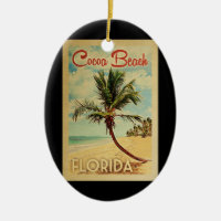 Cocoa Beach Palm Tree Vintage Travel
