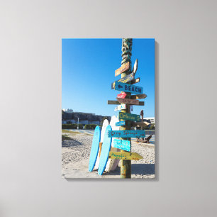 Cocoa Beach Tiki Totem Canvas Print