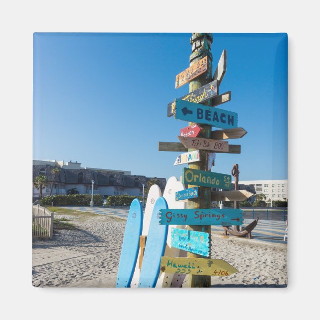 Cocoa Beach Tiki Totem Magnet (Front)