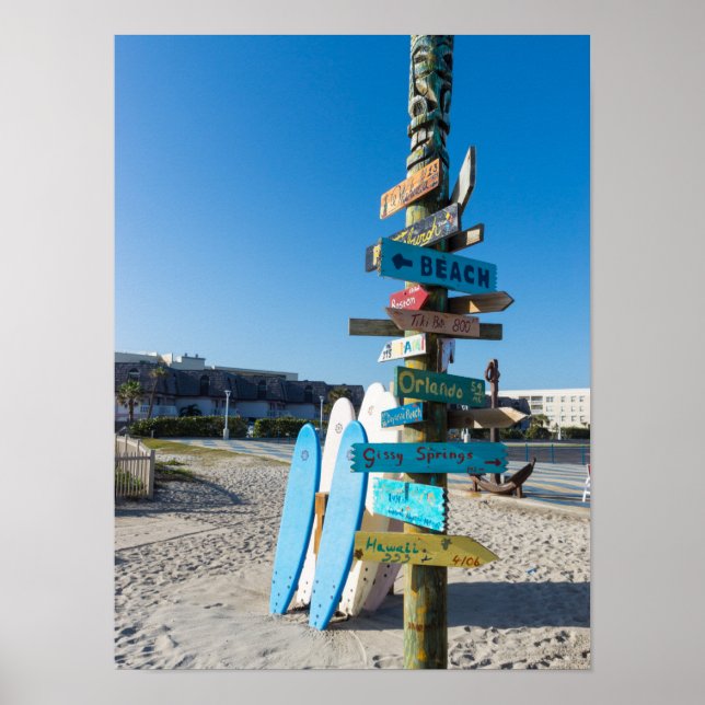 Cocoa Beach Tiki Totem Poster (Front)