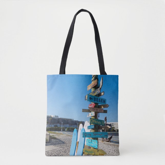 Cocoa Beach Tiki Totem Tote Bag (Front)