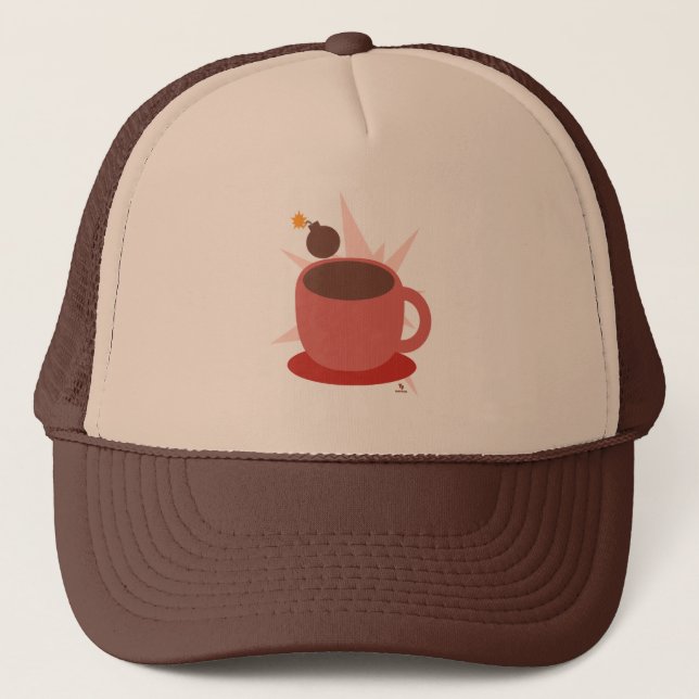 Cocoa Bomb Hot Chocolate Cartoon Fun Trucker Hat (Front)