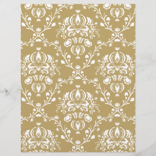 Cocoa Brown and Cream Damask (Front)
