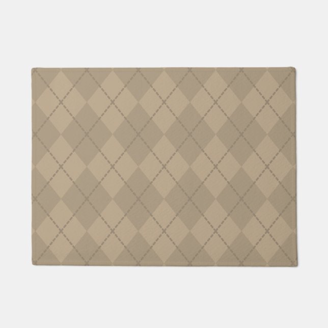 Cocoa Brown Argyle Doormat (Front)