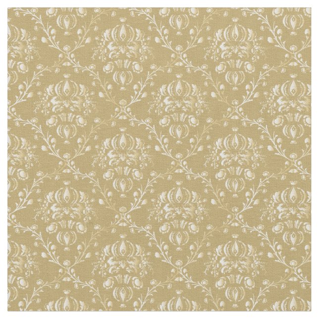 Cocoa Brown Damask Fabric (Close Up)
