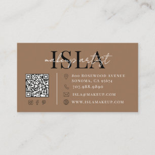 Cocoa Brown Makeup Artist Business Card