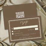 Cocoa Brown Minimalist Frame Wedding QR Code RSVP Card<br><div class="desc">Celebrate your love with this minimalist cocoa brown wedding response card with a QR code design. It's perfect for an elegant autumn ceremony. This earthy,  modern look offers a warm and sophisticated feel for your autumn hued wedding. Created by Simply Farmhouse Press.</div>