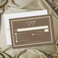 Cocoa Brown Minimalist Frame Wedding