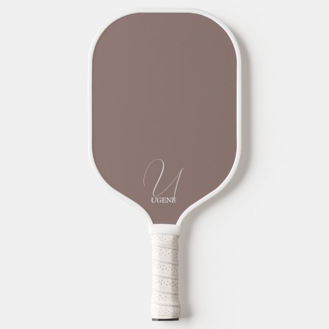 Cocoa Brown Monogrammed Pickleball Paddle (Front)