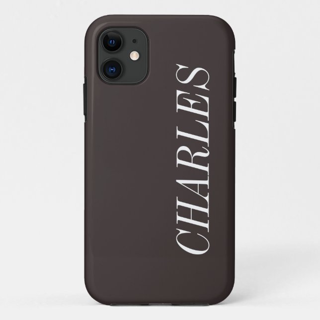 Cocoa Brown Solid Colour | Minimalist Name Case-Mate iPhone Case (Back)