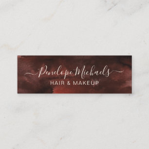 Cocoa Brown Watercolor Mini Business Card