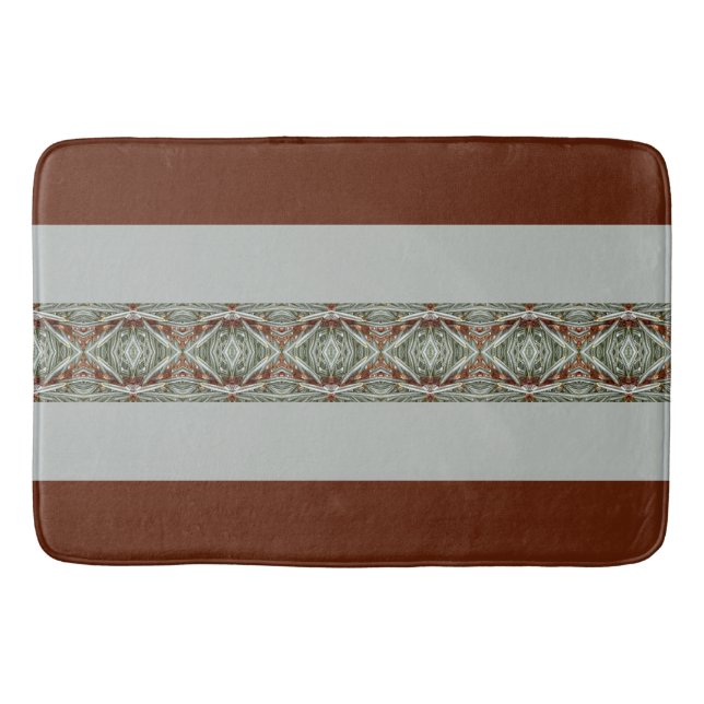Cocoa Brown With Green Bath Mat (Front)