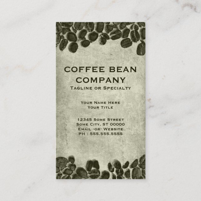 cocoa coffee beans business card (Front)
