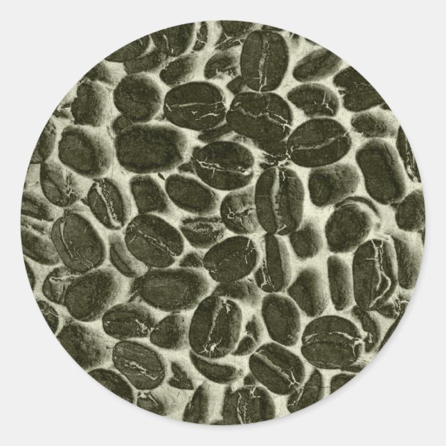 cocoa coffee beans classic round sticker (Front)