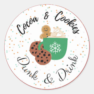 Cocoa & Cookie Favour Tag Dunk & Drink Sticker