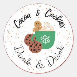 Cocoa & Cookie Favour Tag Dunk & Drink Sticker