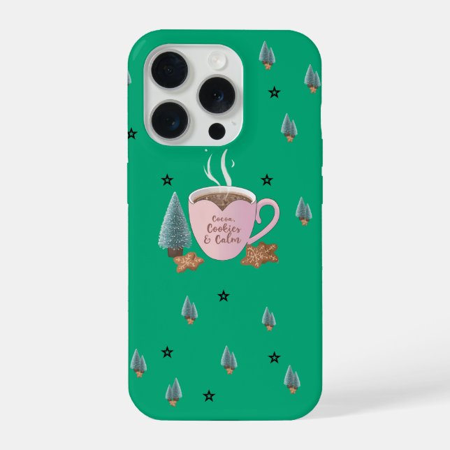 Cocoa, Cookies & Calm – Pastel Christmas CoT-Shirt iPhone Case (Back)