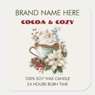 Cocoa & Cozy Candle Labels