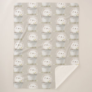 Cocoa Cream Hedgehog Daisy Flower Bucket   Sherpa Blanket