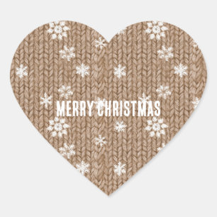 Cocoa Cream Snowflakes Christmas Heart Sticker