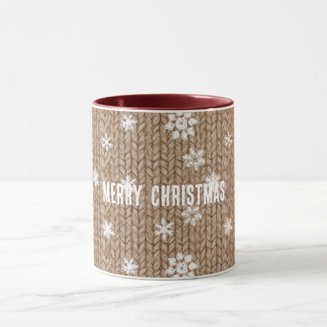 Cocoa Cream Snowflakes Christmas Mug (Center)