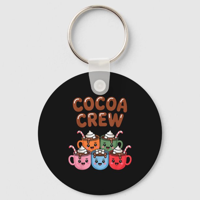 Cocoa Crew Cute Christmas Hot Chocolate Matching P Key Ring (Front)