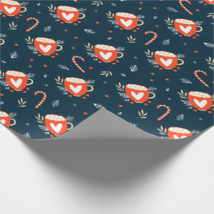 Cocoa Cups and Candy Canes Wrapping Paper