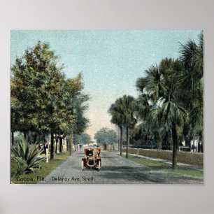 Cocoa FL, Florida, Delaroy Ave, c1910 Vintage Poster