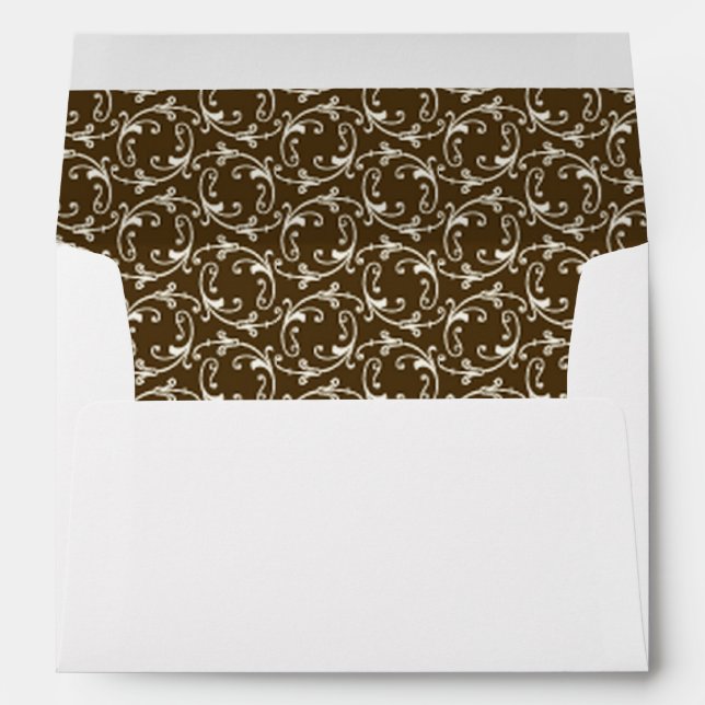 Cocoa Florentine Pattern A7 Invitation Envelope (Back (Bottom))